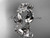platinum diamond flower wedding ring, engagement ring, wedding band ADLR191B