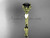 14k yellow gold diamond vine and leaf wedding ring, engagement ring with a Black Diamond center stone ADLR290