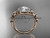 Amazing Flower Halo Diamond Engagement Ring, 14kt Rose Gold Nature Inspired Moissanite Ring ADLR131 Amazing Flower Halo Diamond Engagement Ring, 14kt Rose Gold Nature Inspired Moissanite Ring ADLR131