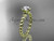 14k yellow gold diamond vine and leaf wedding ring, engagement ring with "Forever One" Moissanite center stone ADLR34