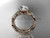 14kt rose gold diamond leaf and vine wedding set, engagement set ADLR337