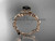 14kt rose gold diamond celtic trinity knot wedding ring, engagement ring with a Black Diamond center stone CT7248