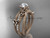 14kt rose gold diamond celtic trinity knot wedding ring, engagement ring with a "Forever One" Moissanite center stone CT7329 14kt rose gold diamond celtic trinity knot wedding ring, engagement ring with a "Forever One" Moissanite center stone CT7329