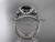 platinum diamond butterfly wedding ring, engagement set with a Black Diamond center stone ADLR141S