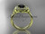 14kt yellow gold diamond celtic trinity knot wedding ring, engagement ring with a Black Diamond center stone CT7330
