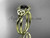 14kt yellow gold diamond celtic trinity knot wedding ring, engagement ring with a Black Diamond center stone CT7330