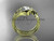 Unique 14kt yellow gold floral engagement set with a "Forever One" Moissanite center stone ADLR324S
