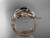 14kt rose gold leaf and vine wedding ring, engagement set with a Black Diamond center stone ADLR273S 14kt rose gold leaf and vine wedding ring, engagement set with a Black Diamond center stone ADLR273S