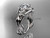 14k white gold diamond unique leaf and vine, floral engagement ring with a "Forever One" Moissanite center stone ADLR327