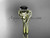 14kt yellow gold diamond floral wedding set, engagement set with a Black Diamond center stone ADLR125S