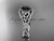 platinum celtic trinity knot engagement ring ,diamond wedding ring with Black Diamond center stone CT788