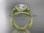 14kt yellow gold diamond butterfly wedding ring, engagement set with a "Forever One" Moissanite center stone ADLR141S