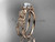 14kt rose gold diamond floral, leaf and vine wedding ring, engagement ring ADLR66