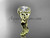 14kt yellow gold diamond celtic trinity knot wedding ring, engagement ring with a "Forever One" Moissanite center stone CT7327