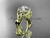 14kt yellow gold diamond celtic trinity knot wedding ring, engagement ring with a "Forever One" Moissanite center stone CT7327