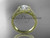 14kt yellow gold diamond unique engagement ring, wedding ring with a "Forever One" Moissanite center stone ADER104