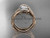 14kt rose gold diamond leaf and vine wedding ring, engagement set with a "Forever One" Moissanite center stone ADLR64S