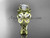 Artisan Butterfly Diamond Engagement Ring, 14kt Yellow Gold Diamond Celtic Wedding Ring CT7136