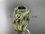 Luxury Halo Black Diamond Bridal Ring with a Double Wedding Band, 14kt Yellow Gold Celtic Triquetra Ring CT7131S