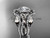 platinum celtic trinity knot engagement ring, wedding ring with double matching band CT789S