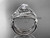 Unique platinum diamond leaf and vine wedding ring, engagement ring with a "Forever One" Moissanite center stone and double matching band ADLR222S