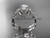 Nature Themed Celtic Engagement Ring Set, 14kt White Gold Moissanite Wedding Ring CT7238S