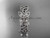 14kt white gold diamond celtic trinity knot matte finish wedding band, engagement ring CT7418B