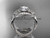 14kt white gold diamond leaf and vine wedding ring, engagement ring with double matching band ADLR90S