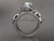 14kt white gold diamond floral, leaf and vine wedding ring, engagement ring with a "Forever One" Moissanite center stone ADLR253