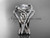 14kt white gold diamond celtic trinity knot wedding ring, engagement ring with double matching band CT7369S
