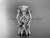 platinum celtic trinity knot engagement ring, wedding ring with a "Forever One" Moissanite center stone and double matching band CT768S