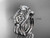 platinum celtic trinity knot engagement ring, wedding ring with a "Forever One" Moissanite center stone and double matching band CT768S