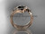 Unique 14kt rose gold floral engagement set with a Black Diamond center stone ADLR324S