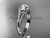 14kt white gold celtic trinity knot engagement ring ,diamond wedding ring with a "Forever One" Moissanite center stone CT7108