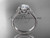 14kt white gold celtic trinity knot engagement ring ,diamond wedding ring with a "Forever One" Moissanite center stone CT7108