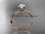 Unique 14k rose gold leaf and vine engagement ring, wedding ring ADLR343