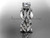 14kt white gold diamond leaf and vine wedding set, engagement set with a "Forever One" Moissanite center stone ADLR264S