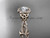 14kt rose gold diamond celtic trinity ring,  triquetra ring,  Irish engagement ring CT7374