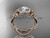14kt rose gold diamond celtic trinity ring, triquetra ring, Irish engagement ring CT7374