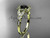14kt yellow gold diamond leaf and vine wedding ring, engagement ring with a Black Diamond center stone ADLR179