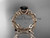 Modern Celtic Wedding Ring Set with Leaves, 14kt Rose Gold Black Diamond Bridal Ring CT7215S Modern Celtic Wedding Ring Set with Leaves, 14kt Rose Gold Black Diamond Bridal Ring CT7215S