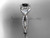 14kt white gold diamond engagement ring, wedding ring with a Black Diamond center stone ADLR321