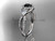 14kt white gold diamond engagement ring, wedding ring with a Black Diamond center stone ADLR321