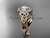 14kt rose gold diamond celtic trinity knot wedding ring, engagement set CT7328S