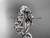 Unusual Handmade Flower Wedding Ring, 14kt White Gold Diamond Engagement Ring ADLR149 Unusual Handmade Flower Wedding Ring, 14kt White Gold Diamond Engagement Ring ADLR149