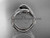 14kt white gold diamond leaf and vine wedding ring, engagement set with a Black Diamond center stone ADLR64S