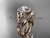 14kt rose gold diamond celtic trinity knot wedding ring, engagement set with a "Forever One" Moissanite center stone CT7328S