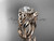 14kt rose gold diamond celtic trinity knot wedding ring, engagement set with a "Forever One" Moissanite center stone CT7328S