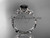 14kt white gold diamond leaf and vine wedding ring,engagement ring with a Black Diamond center stone ADLR151