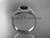 14kt white gold halo diamond engagement ring with a Black Diamond center stone ADLR379